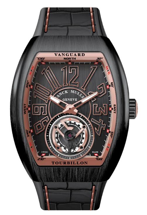 Buy Franck Muller Vanguard Tourbillon Brushed Black Titanium Rose Gold Replica Watch for sale Cheap Price V 41 T TT NR BR (5N) (NR 5N 5N)